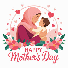 Cute Mother’s Day Greeting Card Design – Vector EPS