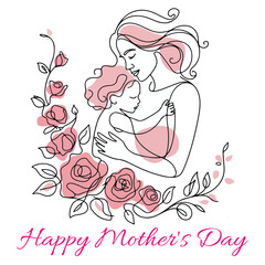 Cute Mother’s Day Greeting Card Design – Vector EPS