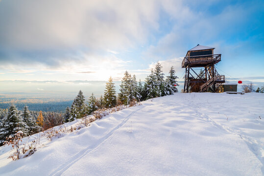 Beautiful Snowy Day At Fire Tower