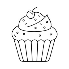 cupcake icon, cupcake vector illustration-simple illustration of cupcake , perfect for cupcake logos and icons