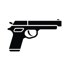 Handgun Icon Symbolizing Weaponry and Defense