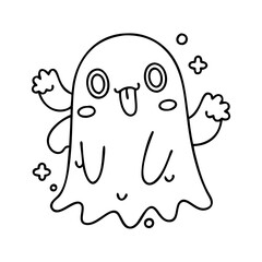 cute ghost icon, cute ghost vector illustration-simple illustration of cute ghost , perfect for cute ghost logos and icons