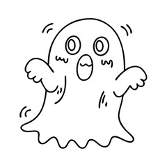cute ghost icon, cute ghost vector illustration-simple illustration of cute ghost , perfect for cute ghost logos and icons