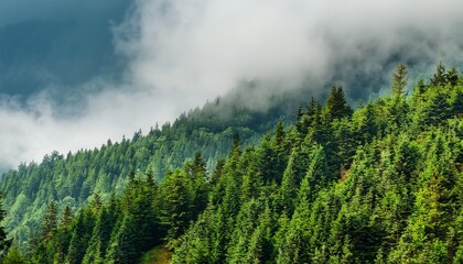forest on a mountain hill side
