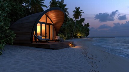 Ocean villa with a retractable sunroof for stargazing
