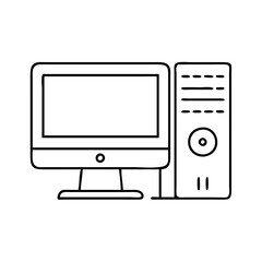 desktop pc icon, desktop pc vector illustration-simple illustration of desktop pc , perfect for desktop pc logos and icons