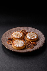 Lemon tart, meringue pie or fruit cream tart