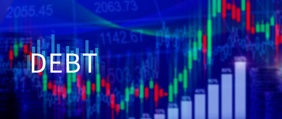 Debt growth and percentage for debt reduction concept, growth of public debt, Delve deeper the...