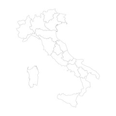 Outline Map of Italy Vector Illustration