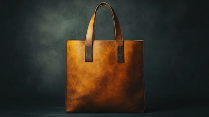 Russet leather tote bag