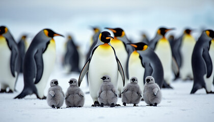 Fototapeta premium Playful Penguins in Antarctica