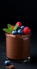 Chocolate Mousse Dessert in Glass Jar