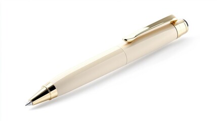 Cream pen mockup isolated on white background. Generative AI