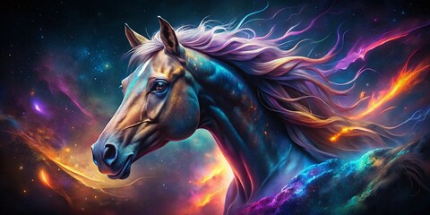 Surreal Horse Head Esports Logo: Mystical Equine Design for Gaming Teams