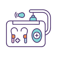 Medical Ultrasound Machine Icon. Colorful, Clean Design Style