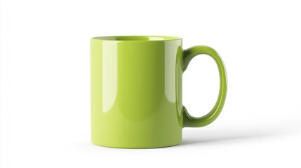 Olive mug mockup isolated on white background. Generative AI