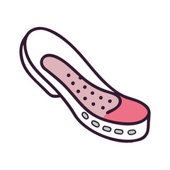 Fashionable pink high heel shoe vector illustration icon