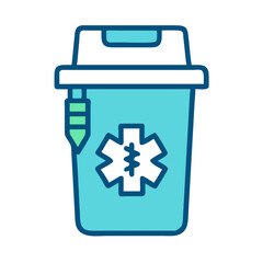 Obraz premium Emergency Kit for Diabetes With Insulin and Star