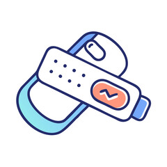 Wearable fitness tracker illustration on black background