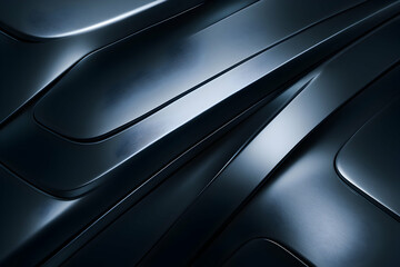 Smooth, dark surfaces with abstract patterns.