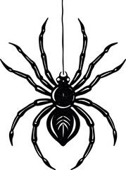 Obraz premium Hanging Spider On Thin Thread