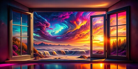 Surreal Modern Window: Dreamlike Architectural Photography