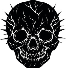 Skull With Glowing Cracks