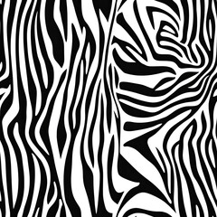 Striking Zebra Print Seamless Pattern Design: Bold Black and White Stripes for Fashion and Textile Applications