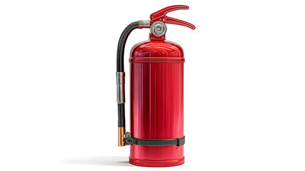 A bright red fire extinguisher with a polished finish, designed for safety and emergency use.