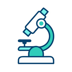 Modern Microscope Icon on Black Background for Science
