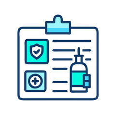 Medical Record Icon With Clipboard Vector Illustration