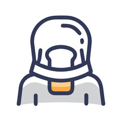 Astronaut icon on a black background illustration