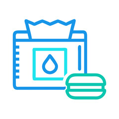 Hydration bag with water drop and energy bar icon