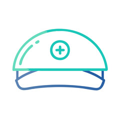 Modern Gradient Doctor Cap Icon on Black Background