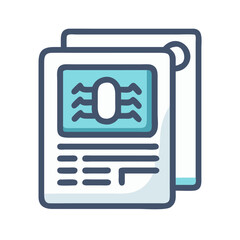 Computer virus report icon, security breach and warnings