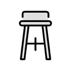 Abstract Light Gray Stool Minimalist on Black Background