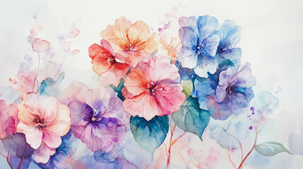 Elegant wedding invitation card background . Minimal hand painted watercolor Hydrangea flowers texture template background. Design for wedding, vip cover, poster, rsvp moderncard.Valentine's Day