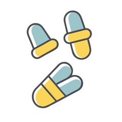 Medical Pills Vector Icon Illustration on Black Background