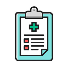 Medical clipboard icon illustration for healthcare design