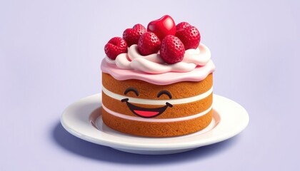 Happy cake with berries