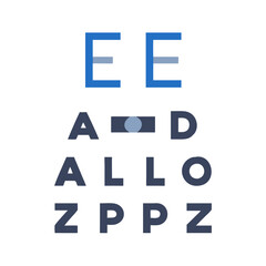 Fototapeta premium Eye exam chart for vision testing with letters