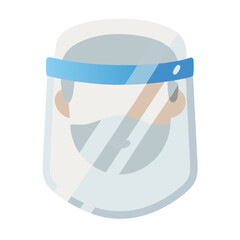 Person wearing face shield and surgical mask icon