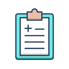 Medical Clipboard with Paper Health Record Icon