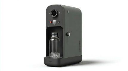 Fototapeta premium Smart water dispenser with matte charcoal finish and digital controls for easy use