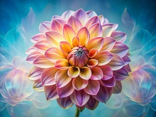 Top View Dahlia Flower Double Exposure Stock Photo - Vibrant Floral Photography