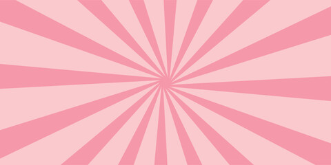 Candy color sunburst background. Abstract pink cream sunbeams design wallpaper. Colorful spinning lines for template, banner, poster, flyer. vector illustration
