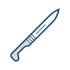 Blue Scalpel Illustration, Medical Tool, Vector on Black