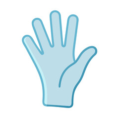 Light blue hand illustration on a black background