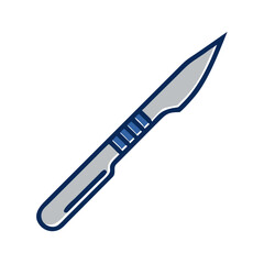 Isolated Blue Scalpel Illustration with Black Background
