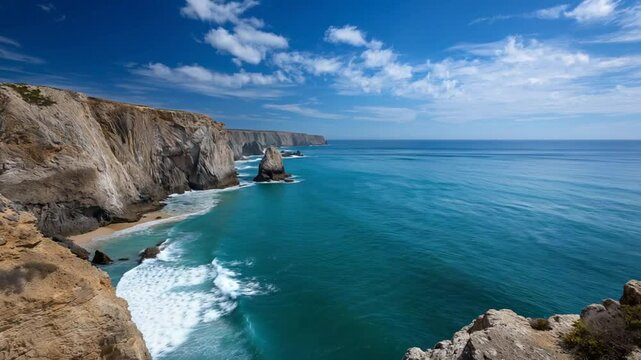 Dramatic seacliffs along Portugal's rugged coastline